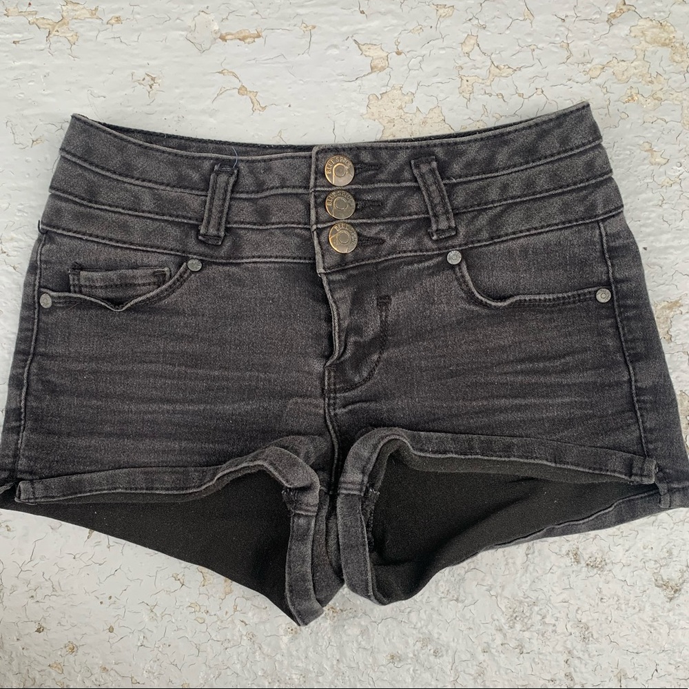 Black jean shorts